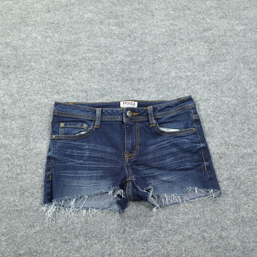 Mudd Jeans Shorts Women 7 Blue Cut Off Frayed Hem Stretch Distressed Daisy Dukes